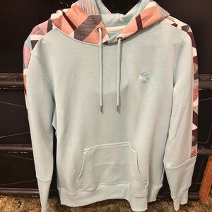 Hooey Light Blue Hoodie with Geometric Pattern